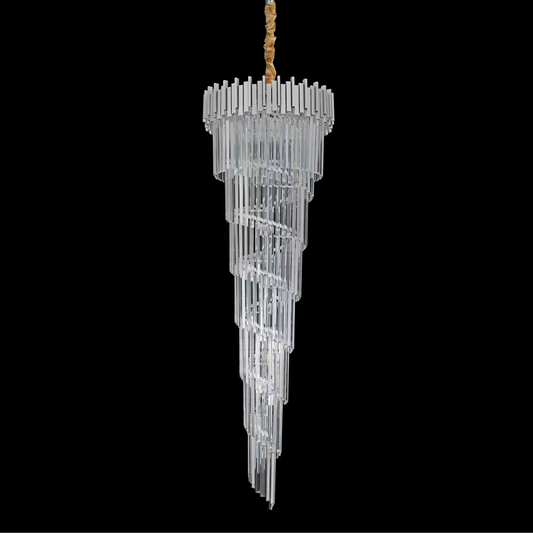 Candelabru Cristal CC110/600x1800CH , 28xE14, Diametru 60cm, Inaltime 180cm, Crom si Argintiu, Inaltime Reglabila, Design Elegant Candelabre Cristal Default Title Alessandro Design