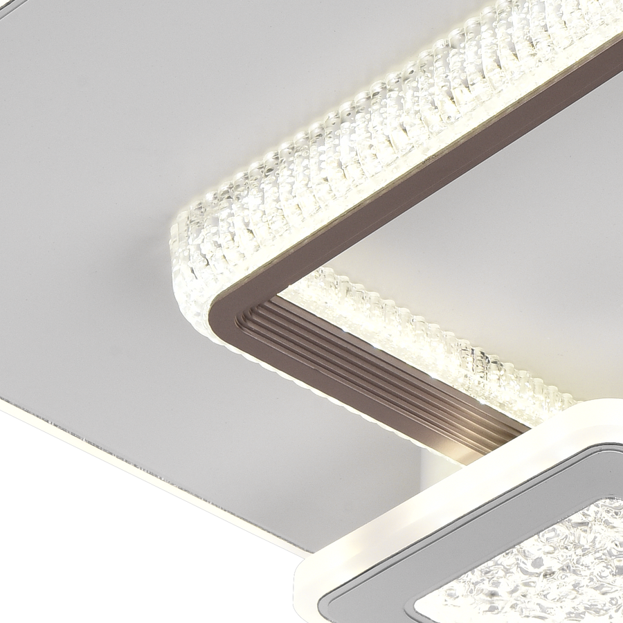 LED полилей NYXORA 51W, 3 квадрата, студена/топла/неутрална светлина, бели LED полилеи Заглавие по подразбиране Alessandro Design