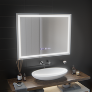 Правоъгълно LED огледало, 100x75 см, Verite MotionGlow Marcello, система за обезпотяване, часовник и термометър, димируеми огледала Marcello Заглавие по подразбиране Alessandro Design