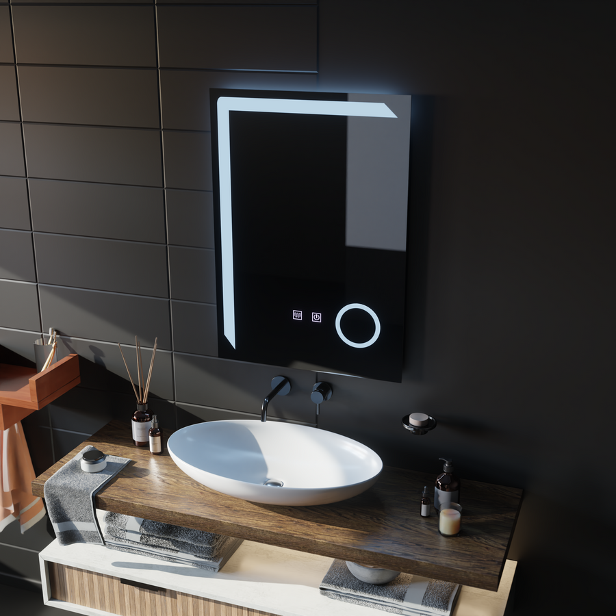 Правоъгълно LED огледало, 60x80 см, Linea Touch, система против запотяване, димируеми огледала Korman E Заглавие по подразбиране Alessandro Design