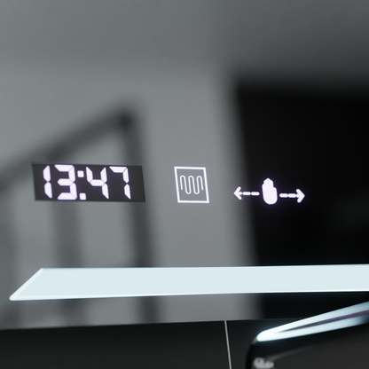 Правоъгълно LED огледало, 80x60cm, Rayonnement MotionGlow Marcello, Demister System, Clock & Thermometer, Dimable Mirrors Marcello Заглавие по подразбиране Alessandro Design