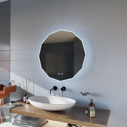 LED кръгло огледало, 80 см, VIVO Touch, система против запотяване, димируеми огледала Korman E Заглавие по подразбиране Alessandro Design