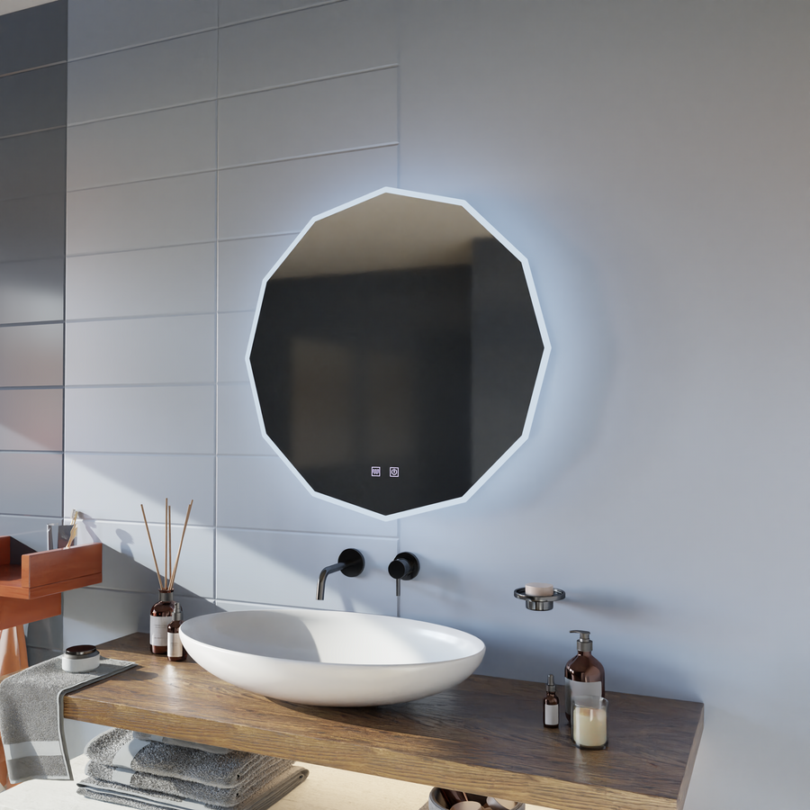 LED кръгло огледало, 80 см, VIVO Touch, система против запотяване, димируеми огледала Korman E Заглавие по подразбиране Alessandro Design