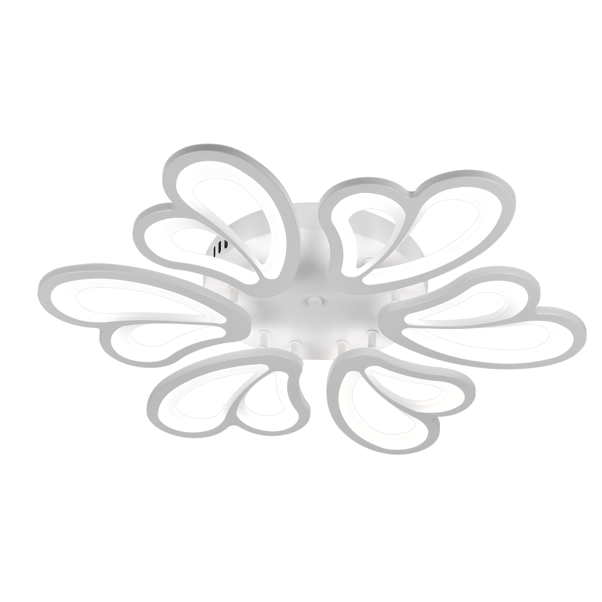 LED полилей с дистанционно управление BLOSSOM 78W, 6 венчелистчета, диаметър 60 см, студена/топла/неутрална светлина, димиране, бял LED полилей с дистанционно управление Default Title Alessandro Design
