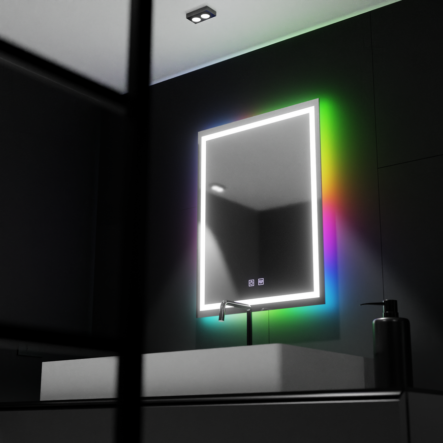 Правоъгълно LED огледало 60X80cm, Spectrum Touch, RGB, система против запотяване Огледала Korman E Заглавие по подразбиране Alessandro Design