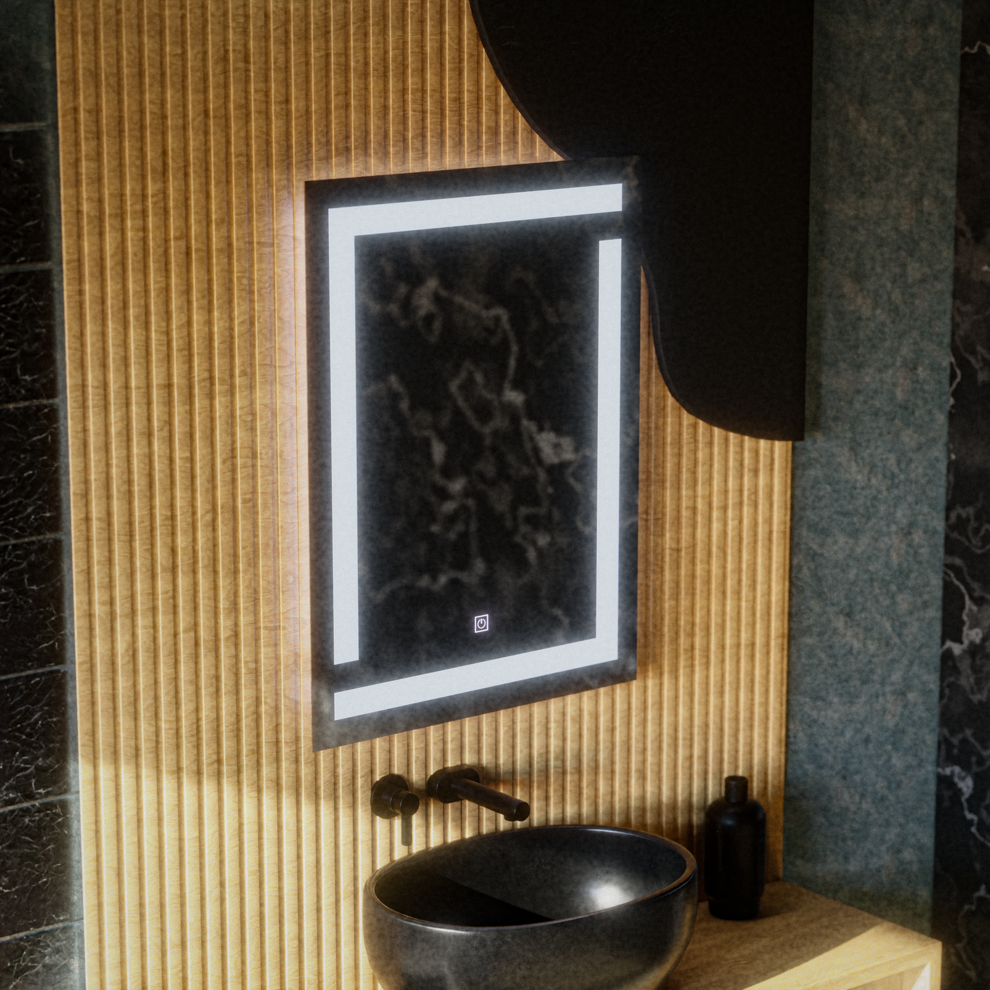 Giga LED огледало, 60x80cm, 14W, докосване, 6000K светлина Korman Mirrors E Заглавие по подразбиране Alessandro Design