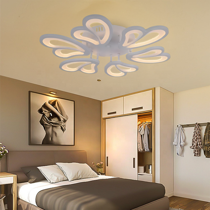 LED полилей с дистанционно управление BLOSSOM 78W, 6 венчелистчета, диаметър 60 см, студена/топла/неутрална светлина, димиране, бял LED полилей с дистанционно управление Default Title Alessandro Design
