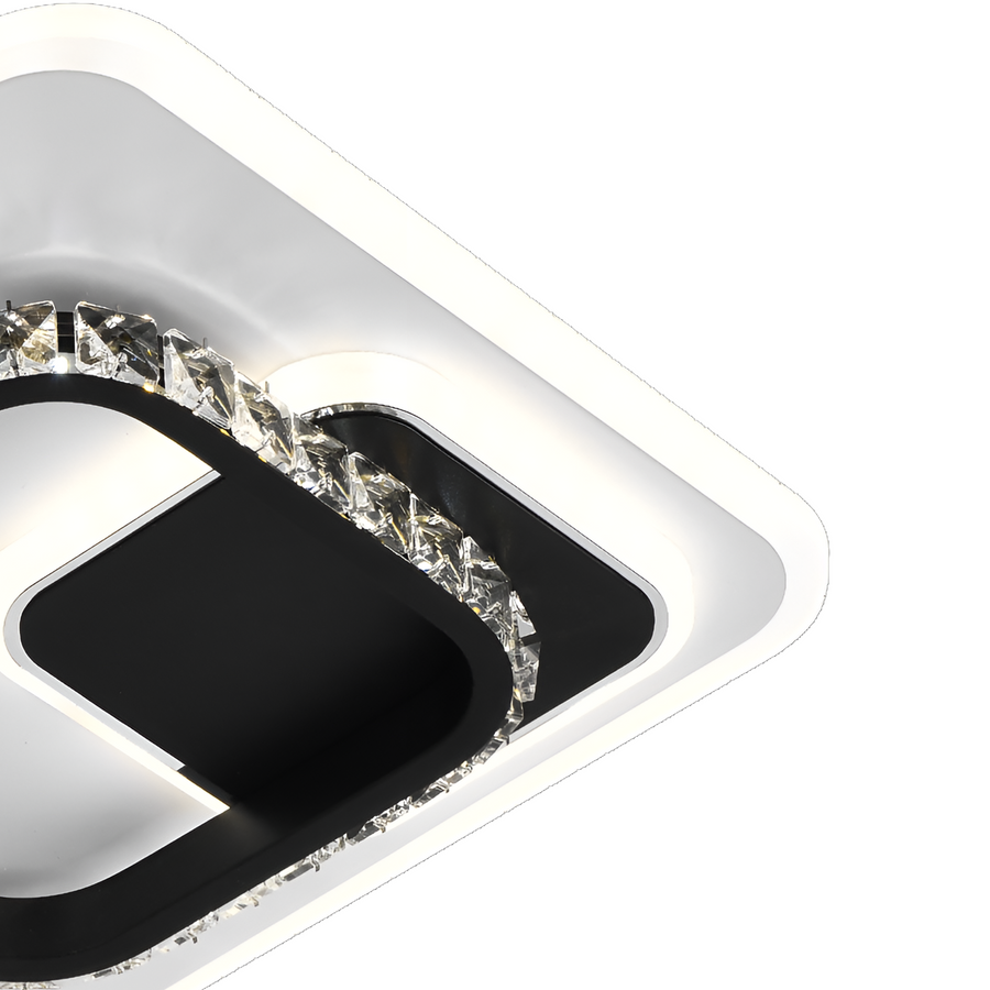 Кристален LED полилей ARIELLA 39W, квадрат, студена/топла/неутрална светлина, черен LED полилей Заглавие по подразбиране Alessandro Design