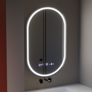 Овално LED огледало, 50x80 см, Eminence MotionGlow Marcello, система за обезпотяване, часовник и термометър, димируеми огледала Marcello Заглавие по подразбиране Alessandro Design