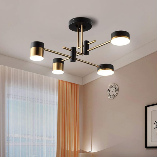 Lustra LED Palius 48W Negru, 4 Brate Default Title Alessandro Design