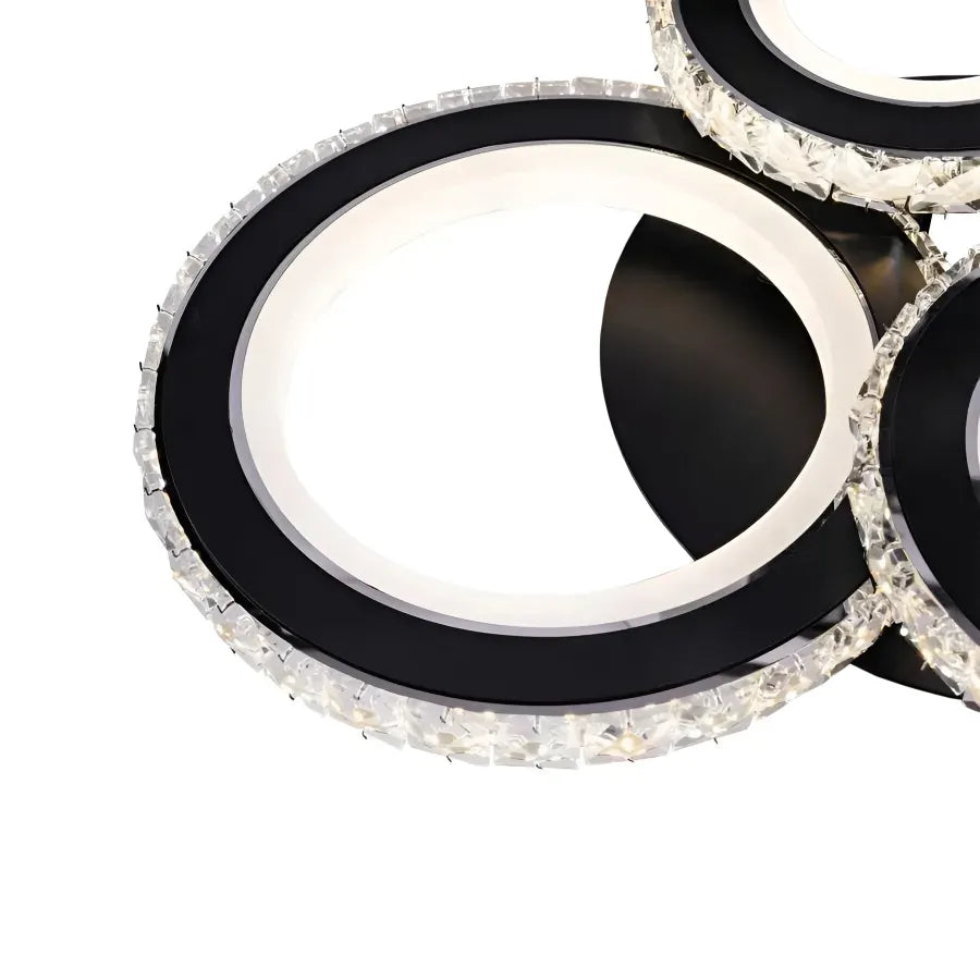 LED полилей с дистанционно управление и кристал NOVA ROTONDA RGB 68W, 4 кръга, студена/топла/неутрална светлина, димируем, черен Crystal LED полилеи Заглавие по подразбиране Alessandro Design
