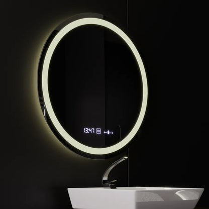 Кръгло LED огледало, диаметър 50 см, Celeste MotionGlow Marcello, система за обезпотяване, часовник и термометър, димиране, топла неутрална студена светлина 3000K/4000K/6000K Marcello огледала Заглавие по подразбиране Alessandro Design