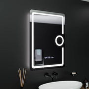 Правоъгълно LED огледало, 60x80 см, Eclat MotionGlow Marcello, часовник и термометър, система против запотяване, козметична лупа, огледала Dimabila Marcello Заглавие по подразбиране Alessandro Design