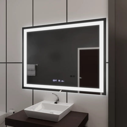 Правоъгълно LED огледало 120x80cm Vérité MotionGlow Marcello, система за обезпотяване, часовник и термометър, димируеми огледала Marcello Заглавие по подразбиране Alessandro Design