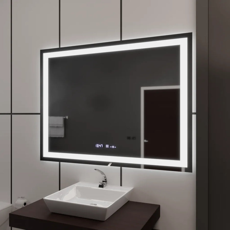Правоъгълно LED огледало 120x80cm Vérité MotionGlow Marcello, система за обезпотяване, часовник и термометър, димируеми огледала Marcello Заглавие по подразбиране Alessandro Design