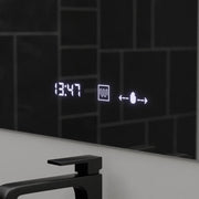 Правоъгълно LED огледало, 120x80 см, ABSOLU MotionGlow Marcello, система за обезпотяване, часовник и термометър, козметична лупа, димируеми огледала Marcello Заглавие по подразбиране Alessandro Design