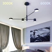 GALIOS LED полилей 48W, 4 елемента, студена/топла/неутрална светлина, черен Модерни полилеи Заглавие по подразбиране Alessandro Design