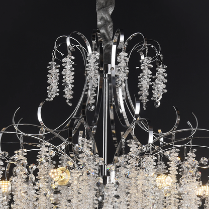 Candelabru Cristal CC9311/5CH, 5x E14, Diametru 50cm, Crom Candelabre Cristal Default Title Alessandro Design