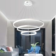 Окачен LED полилей с дистанционно управление SERENA 85W, 60 см, 3 кръга, Студена/Топла/Неутрална светлина, Димируем, Бял, Регулируем по височина LED полилей с дистанционно управление Заглавие по подразбиране Alessandro Design
