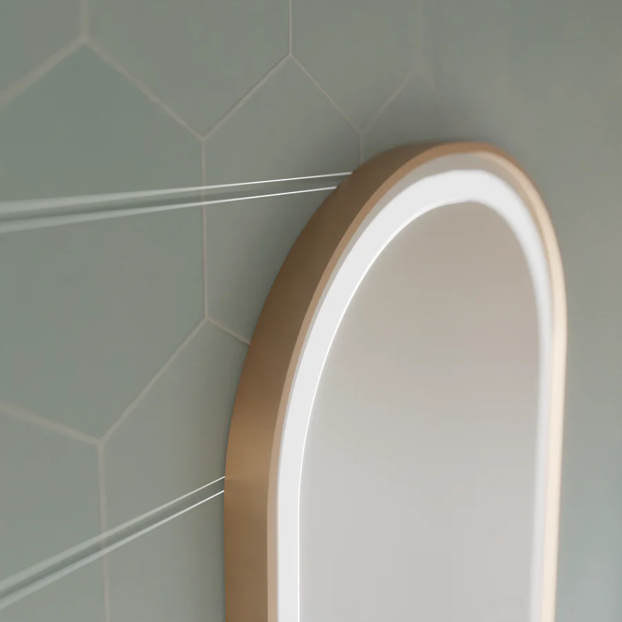 Овално LED огледало, 50x80 см, сензор Roven Marcello MotionGlow, система за обезпотяване, часовник и термометър, димируеми огледала Marcello Заглавие по подразбиране Alessandro Design