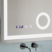 LED сензорно огледало NIVERA Система за обезпотяване, часовник и температура 60x80 cm Козметична лупа Огледала Korman S Заглавие по подразбиране Alessandro Design