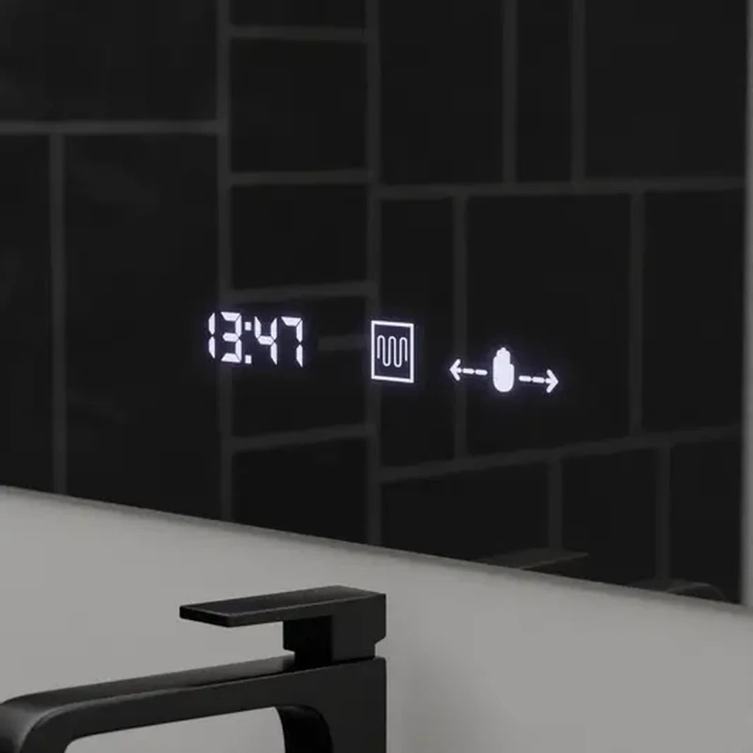 Правоъгълно LED огледало, 80x60cm, ABSOLU MotionGlow Marcello, система за обезпотяване, часовник и термометър, козметична лупа, димируеми огледала Marcello Заглавие по подразбиране Alessandro Design