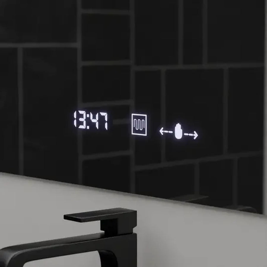 Правоъгълно LED огледало, 80x60cm, ABSOLU MotionGlow Marcello, система за обезпотяване, часовник и термометър, козметична лупа, димируеми огледала Marcello Заглавие по подразбиране Alessandro Design