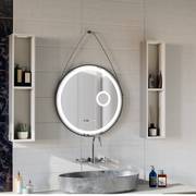 LED кръгло огледало, 11 W, 60 cm, Micah Marcello MotionGlow сензор, система против запотяване, часовник и термометър, козметична лупа, димируеми огледала Marcello Заглавие по подразбиране Alessandro Design