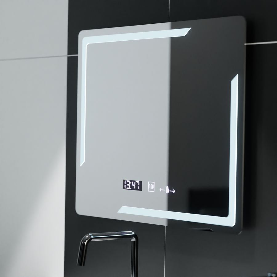 Правоъгълно LED огледало, 80x60cm, Rayonnement MotionGlow Marcello, Demister System, Clock & Thermometer, Dimable Mirrors Marcello Заглавие по подразбиране Alessandro Design