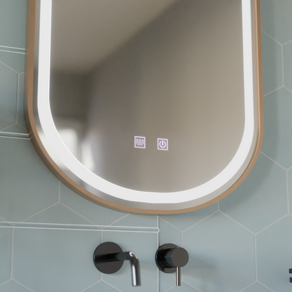 LED Touch Impora Mirror Demist System 50x80 cm Rose Gold Frame Mirrors Korman E Заглавие по подразбиране Alessandro Design