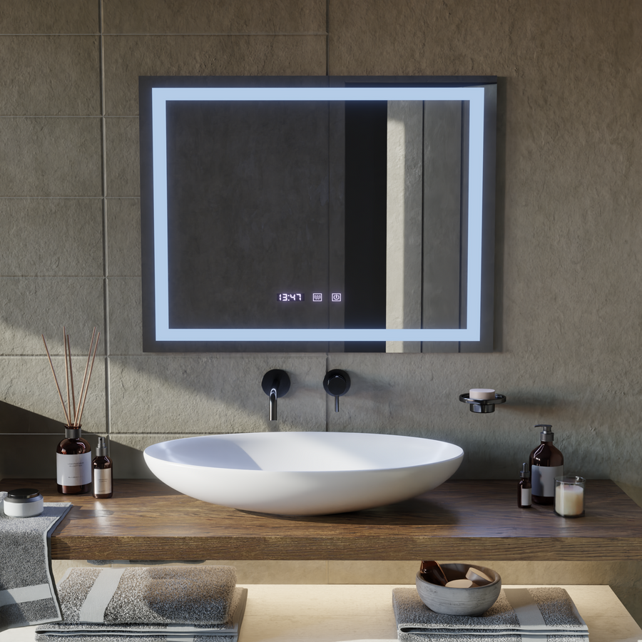 LED Touch MODENA Система за размразяване на огледалото, часовник и температура 80x60 cm Огледала Korman S Заглавие по подразбиране Alessandro Design
