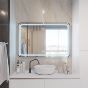 Правоъгълно LED огледало 100x65cm EDGE Touch Demister System, огледала с черна рамка Korman E Заглавие по подразбиране Alessandro Design