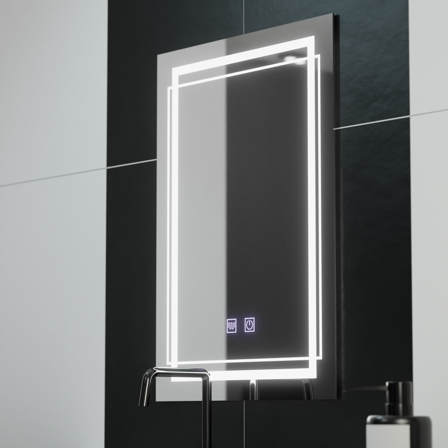 Правоъгълно LED огледало, 60x80cm, KOVEN Touch, Demister System, Dimmable Mirrors Korman E Заглавие по подразбиране Alessandro Design