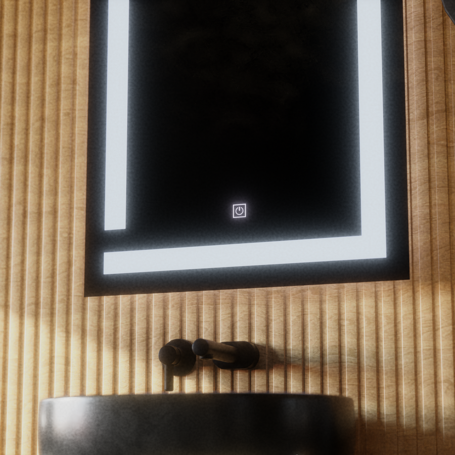 Giga LED огледало, 60x80cm, 14W, докосване, 6000K светлина Korman Mirrors E Заглавие по подразбиране Alessandro Design