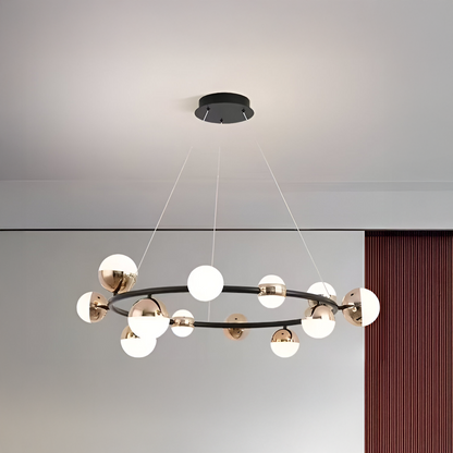 Акрилен висящ LED полилей Estella с дистанционно управление, 30 W, димируем, 3000K/4000K/6000K, златни, метални и акрилни LED полилеи с дистанционно управление Заглавие по подразбиране Alessandro Design