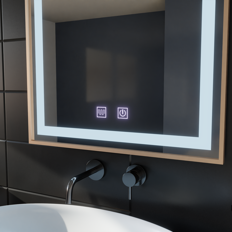 Kariri LED Touch Mirror, 60x80 cm, функция Demister, Gold Rose Brushed Frame Mirrors Korman E Заглавие по подразбиране Alessandro Design