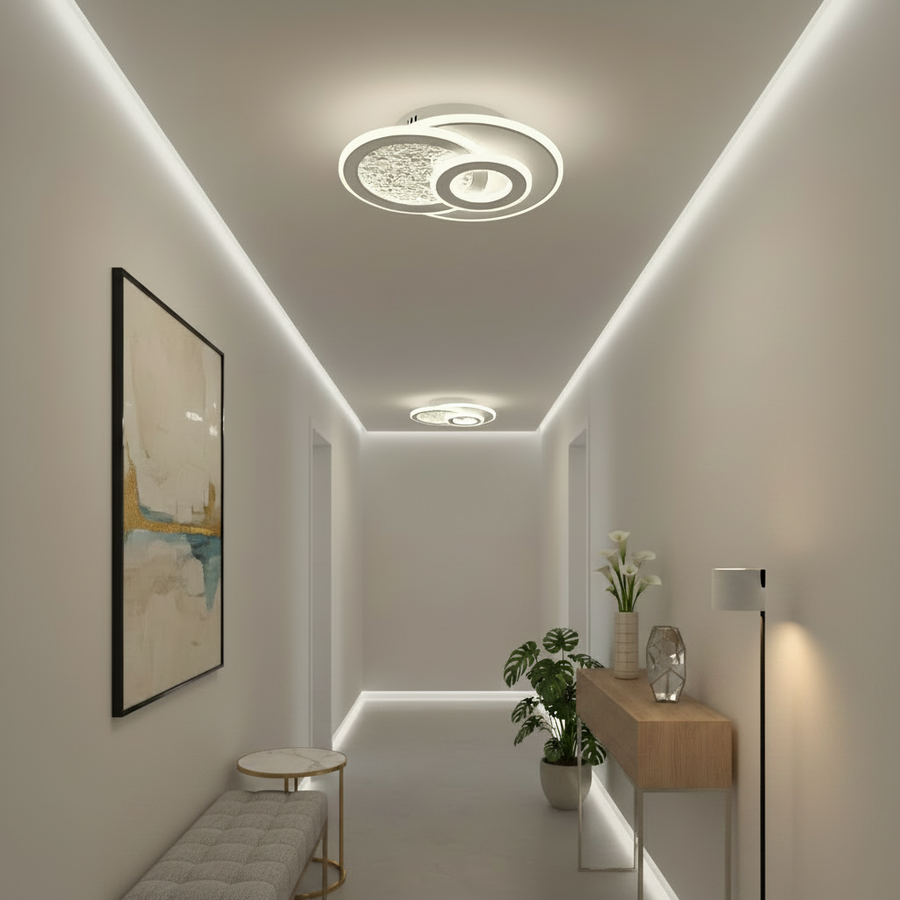 KOMPACTO LED полилей 47W, 3 кръга, студена/топла/неутрална светлина, бели LED полилеи Заглавие по подразбиране Alessandro Design