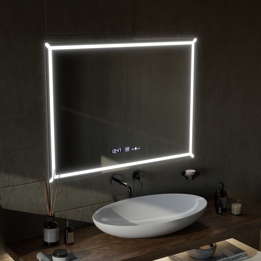 Правоъгълно LED огледало, 80x60cm, VillayTouch Marcello, система за обезпотяване, Dimabila Mirrors Marcello Заглавие по подразбиране Alessandro Design