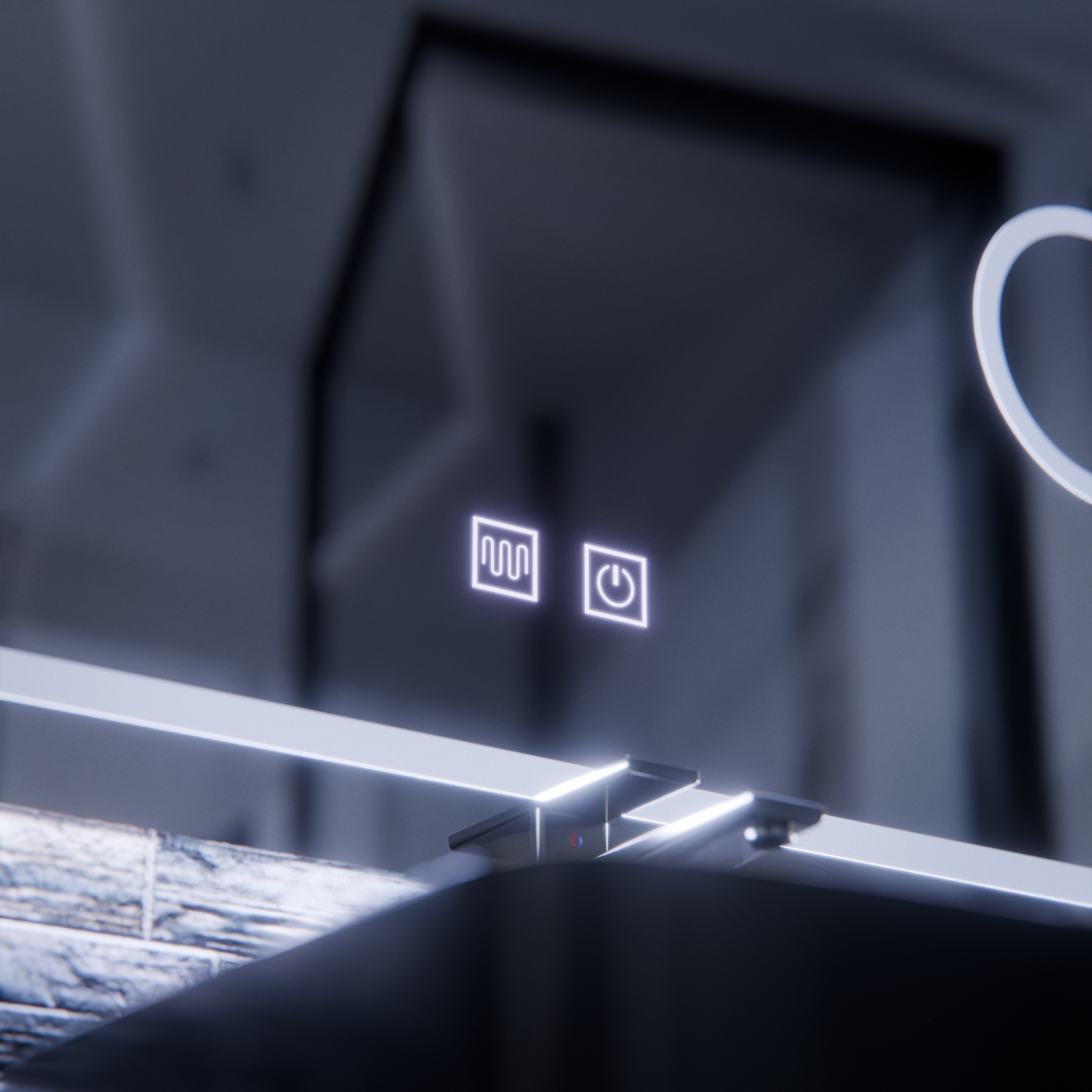LED огледало E30S/65X45, функция за докосване и премахване на запотяването, козметична светлина, 65x45cm, студена светлина 6000K огледала Korman E Заглавие по подразбиране Alessandro Design