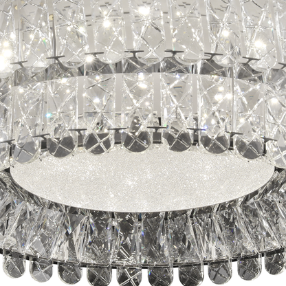 Lustra LED cu Telecomanda, LLC153/500CH, Cristal si Metal, 59W, 1 Cerc, Dimabila, Inaltime Reglabila, Lumina Rece/Calda/Neutra, Iluminat Luxos Lustre LED cu Telecomanda Default Title Alessandro Design