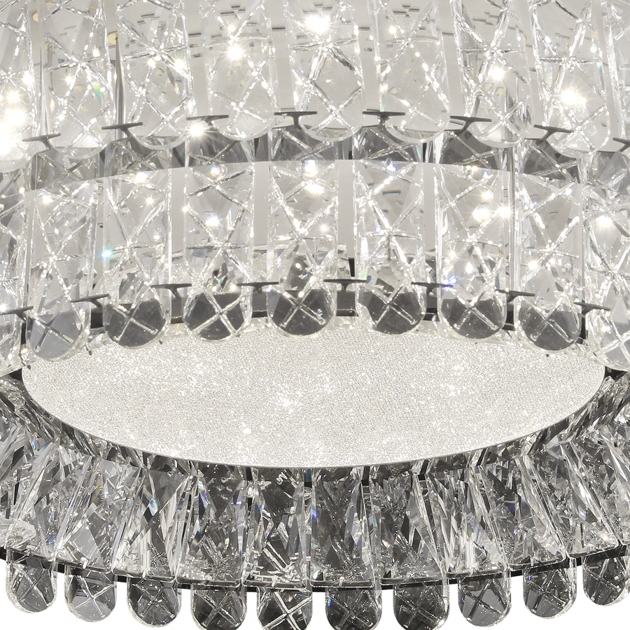 Lustra LED cu Telecomanda, LLC153/500CH, Cristal si Metal, 59W, 1 Cerc, Dimabila, Inaltime Reglabila, Lumina Rece/Calda/Neutra, Iluminat Luxos Lustre LED cu Telecomanda Default Title Alessandro Design