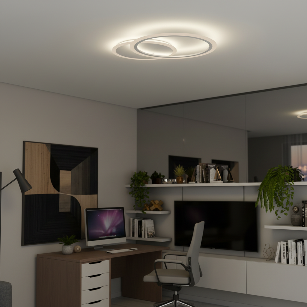 LED полилей с дистанционно управление LUCY 27W, 2 кръга, студена/топла/неутрална светлина, димируем, бял LED полилей с дистанционно управление Default Title Alessandro Design
