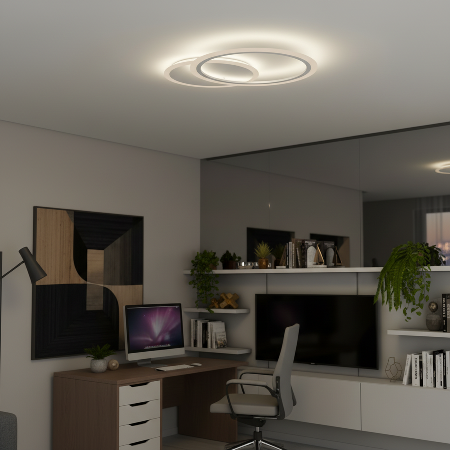 LED полилей с дистанционно управление LUCY 27W, 2 кръга, студена/топла/неутрална светлина, димируем, бял LED полилей с дистанционно управление Default Title Alessandro Design