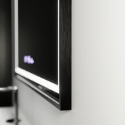 Правоъгълно LED огледало, 80x60 см, Verite Majeste Noir Motion Glow Marcello, система за обезпотяване, часовник и термометър, димируеми огледала Marcello Заглавие по подразбиране Alessandro Design