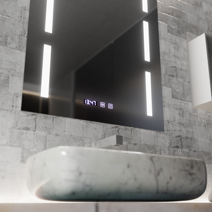 Огледало LED Touch Erich S86/60X80 Система за обезпотяване, часовник и температура 60x80 cm Огледала Korman S Заглавие по подразбиране Alessandro Design