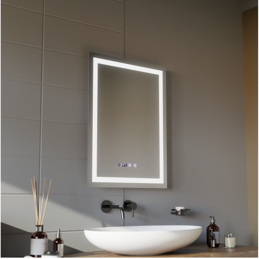 MODENA LED Touch Mirror Система против запотяване, часовник и температура 60x80 cm Korman S Огледала Заглавие по подразбиране Alessandro Design