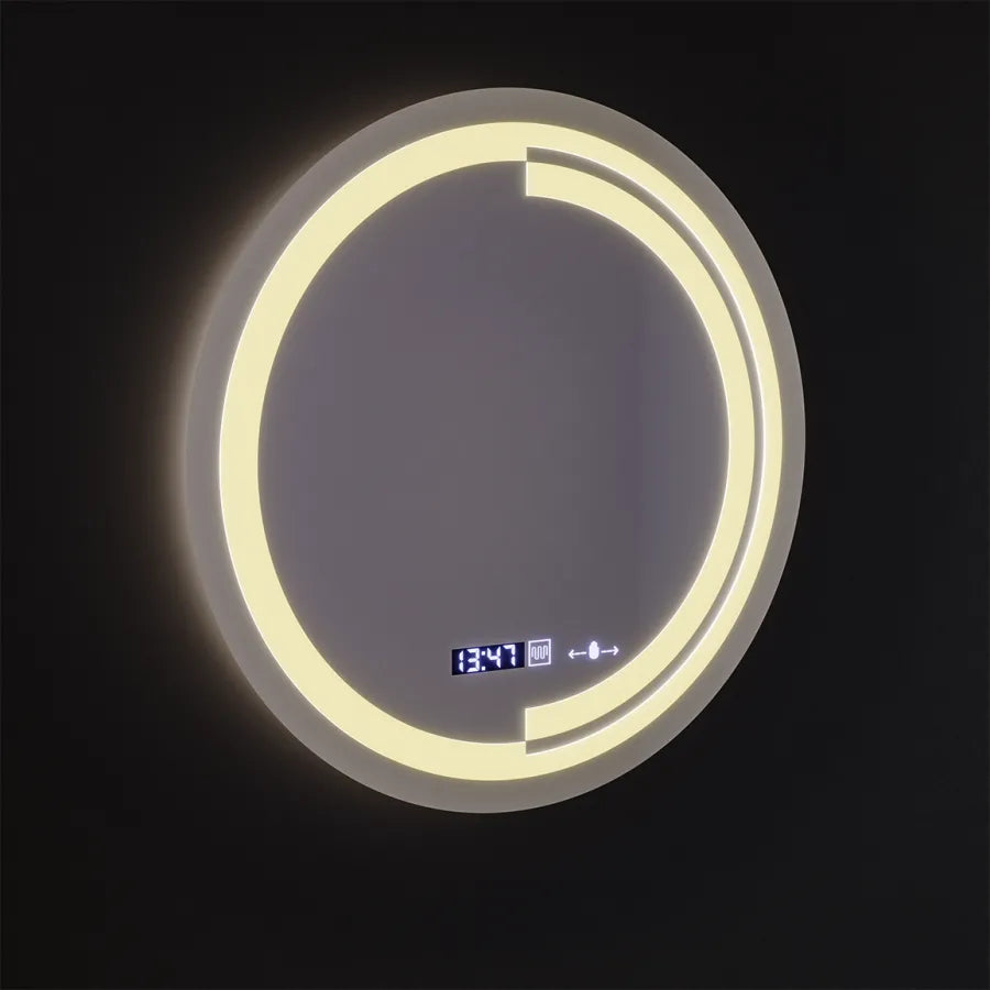 LED кръгло огледало, 60 см, сензор MotionGlow Consuel Marcello, система за обезпотяване, часовник и термометър, димируеми огледала Marcello Заглавие по подразбиране Alessandro Design