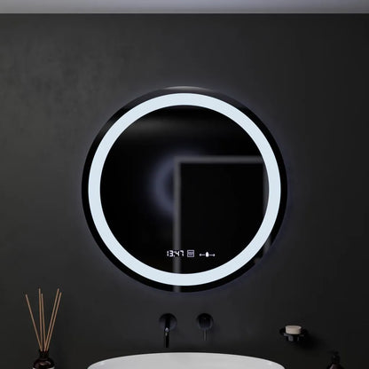 Кръгло LED огледало, 60 см, Celeste MotionGlow Marcello, система против запотяване, часовник и термометър, димируема, топла неутрална студена светлина 3000K/4000K/6000K Marcello Огледала Заглавие по подразбиране Alessandro Design