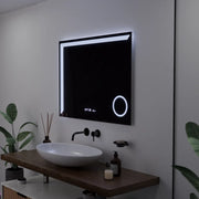 Правоъгълно LED огледало, 80x60 см, Precision MotionGlow Marcello, система за обезпотяване, часовник и термометър, козметична лупа, димируеми огледала Marcello Заглавие по подразбиране Alessandro Design