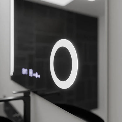 Правоъгълно LED огледало, 100x80 см, Precision MotionGlow Marcello, система за обезпотяване, часовник и термометър, козметична лупа, димируеми огледала Marcello Заглавие по подразбиране Alessandro Design